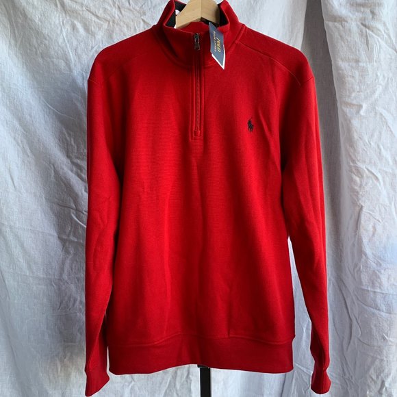 Polo Ralph Lauren 1/4 Zip Knit Sweater - Red - Picture 1 of 7